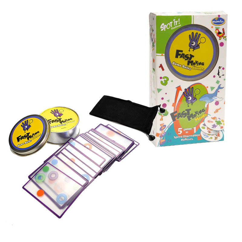 60 CARDS: 5-in-1 Spot It Challenge Game, Fast Moving Hands Game