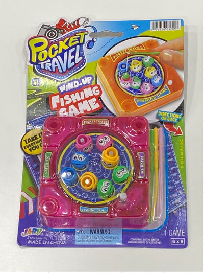 20 CARDS: Pocket Travel Wind-Up Fishing Game