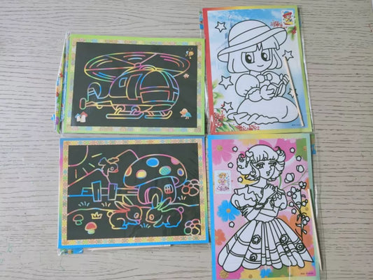 2 CARDS: Scratch Art Double-Sided