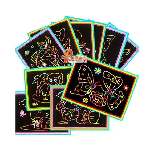 2 CARDS: Scratch Art Double-Sided