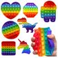 6 CARDS: Push Bubble Pop It Fidget Toy